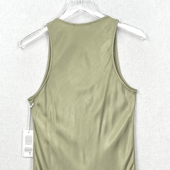 PHARAOH Tabitha Dress Womens 2 Medium Sage Green Vintage Satin Scoop Neck Slip - Picture 8 of 16